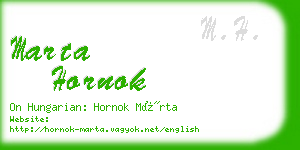 marta hornok business card